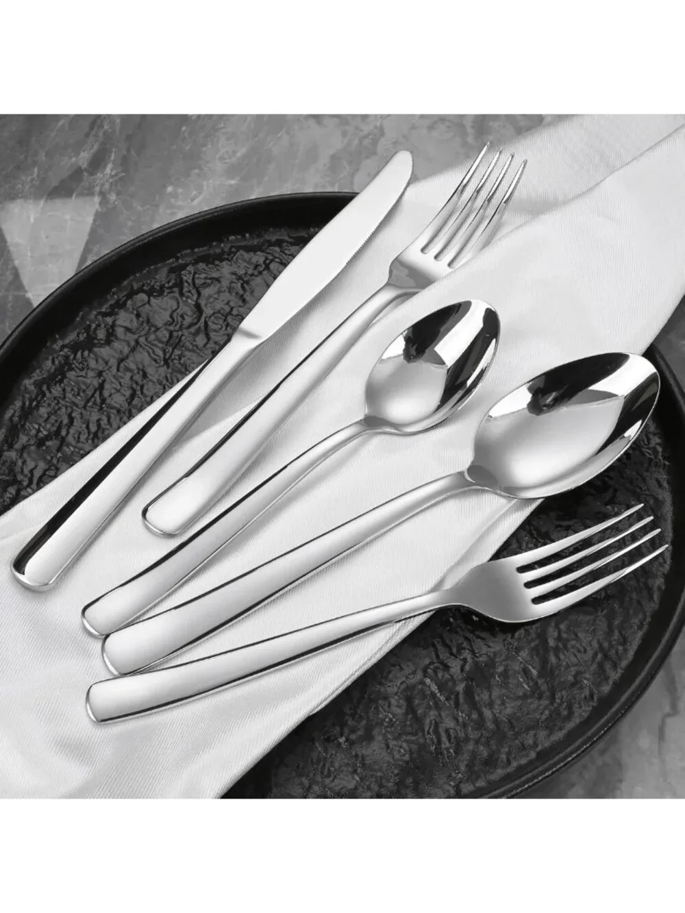 40-Piece Heavy Duty Silverware Set for 8 - Stainless Steel Flatware, Dishwasher